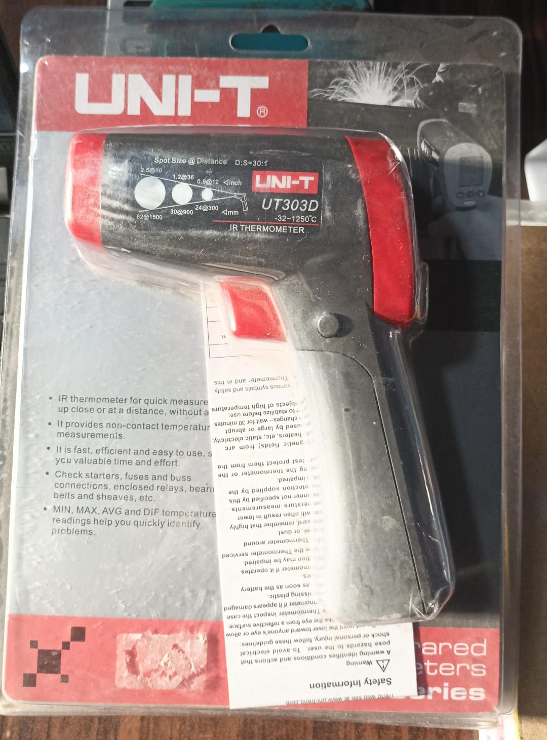 Uni-T UT303D IR Thermal Gun (-32℃ to 1250℃) Infrared Thermometers Unity